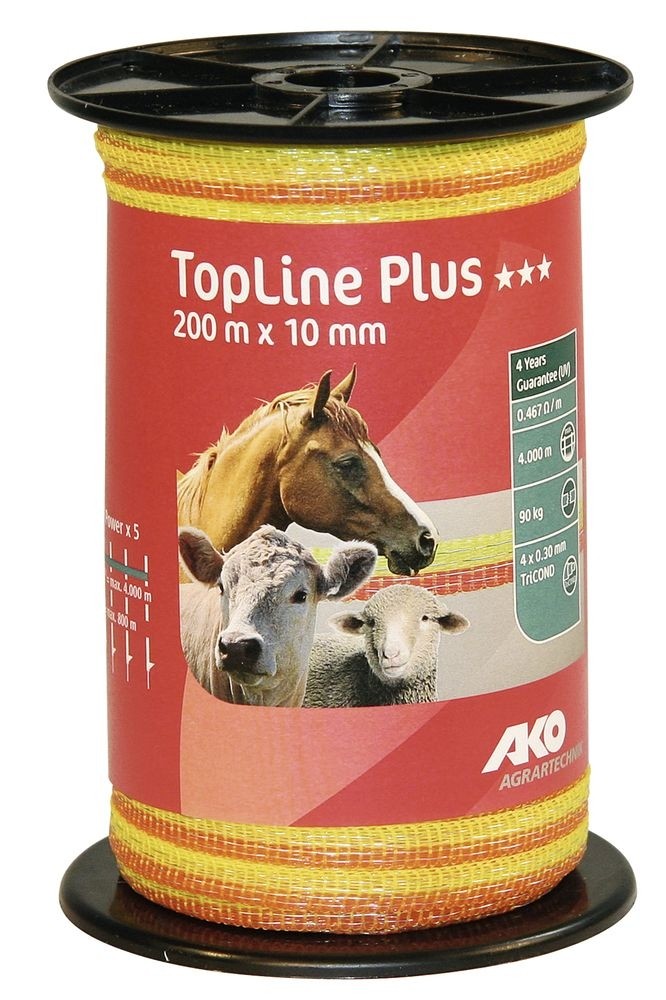 TopLine Plus Weidezaunband gelb/orange 10 mm / 200 m