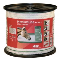 PremiumLine Weidezaunband 38 mm / 200 m weiß/grün