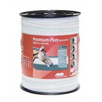 Premium Plus Weidezaunband 20 mm / 200 m weiß/grün