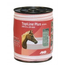 TopLine Plus Weidezaunband weiß/rot 20 mm / 200 m